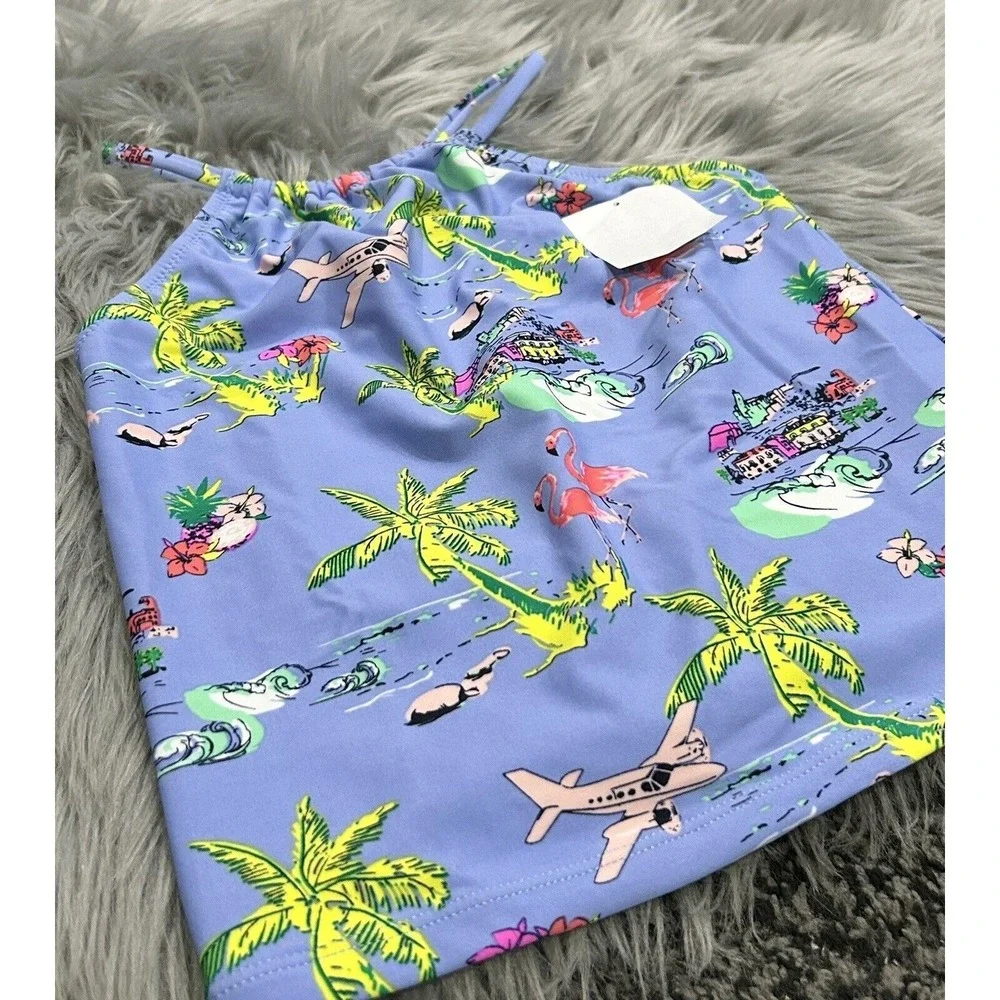 Shade‎ Critters Girls Adjustable Swim Tank Size 8 Tropical Travels Palm Tree